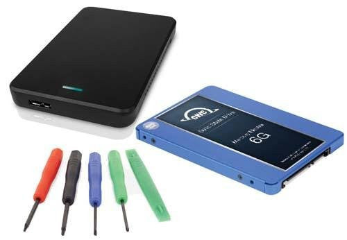 OWC Mercury Extreme 6G SSD upgrade kit to change main HDD to SSD on select MacBook Pro Non-Retina and Mac mini 2011-2012 OWC Mercury Extreme 6G SSD upgrade kit to change main HDD to SSD on select MacBook Pro Non-Retina and Mac mini 2011-2012
